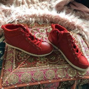 Aldo red high top sneakers
